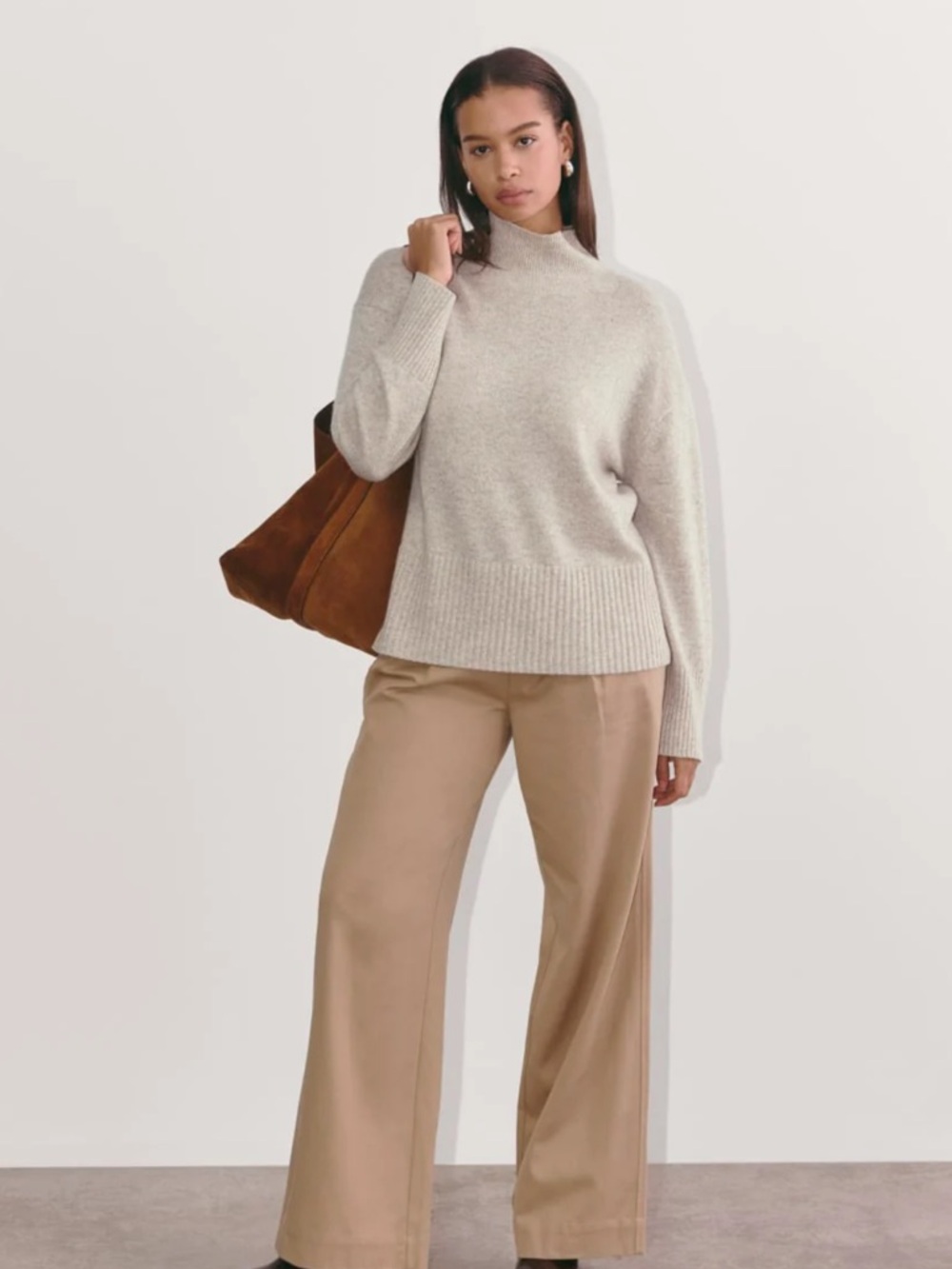 Everlane The Boxy Turtle Neck in Cashmere M